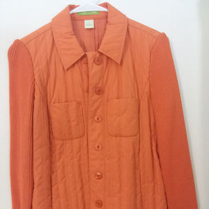 Orange button up sweater jacket